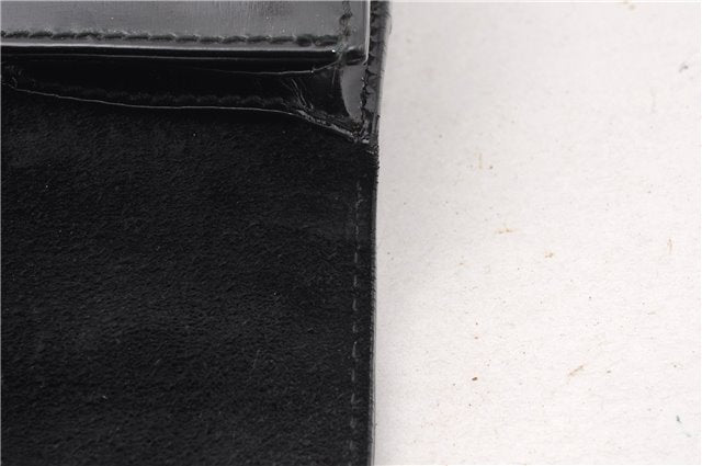 Authentic GUCCI Vintage Briefcase Business Bag Enamel Black 0889G