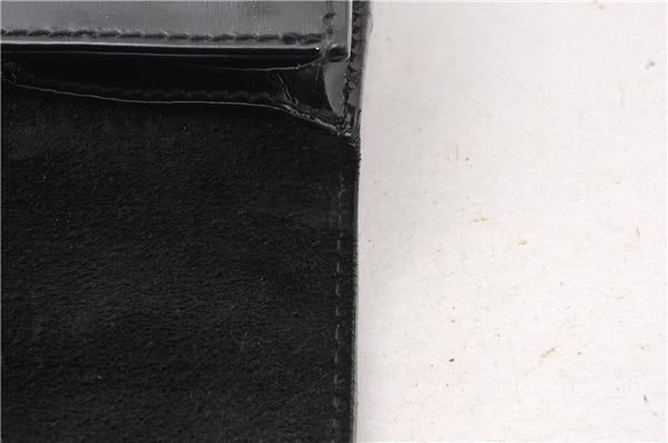 Authentic GUCCI Vintage Briefcase Business Bag Enamel Black 0889G