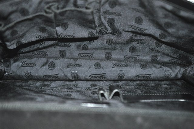 Authentic GUCCI Vintage Briefcase Business Bag Enamel Black 0889G