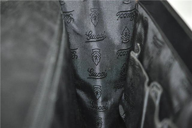 Authentic GUCCI Vintage Briefcase Business Bag Enamel Black 0889G