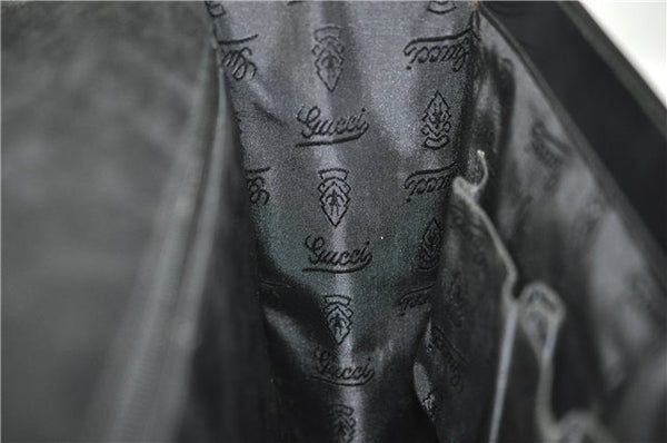 Authentic GUCCI Vintage Briefcase Business Bag Enamel Black 0889G