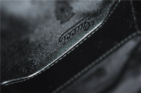 Authentic GUCCI Vintage Briefcase Business Bag Enamel Black 0889G