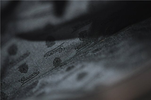 Authentic GUCCI Vintage Briefcase Business Bag Enamel Black 0889G