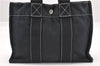 Authentic HERMES Deauville PM Hand Tote Bag Canvas Black 0890G