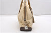 Authentic PRADA Vintage Canvas Leather Shoulder Tote Bag Purse Beige 0891G