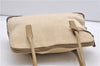 Authentic PRADA Vintage Canvas Leather Shoulder Tote Bag Purse Beige 0891G