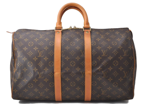 Authentic Louis Vuitton Monogram Keepall 45 Boston Bag M41428 LV 0892D
