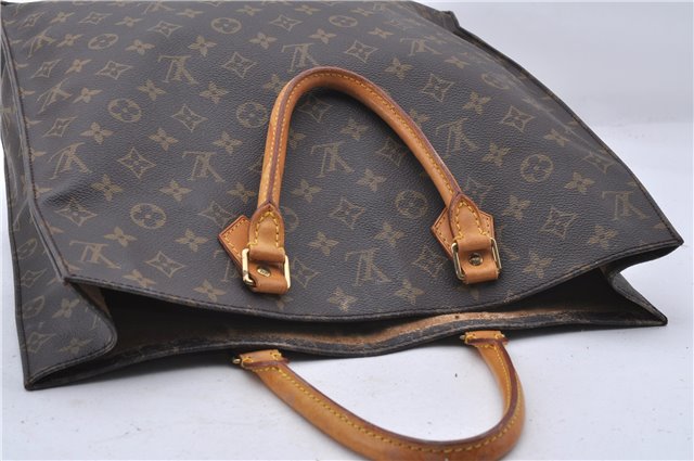 Authentic Louis Vuitton Monogram Sac Plat Hand Bag M51140 LV 0894D