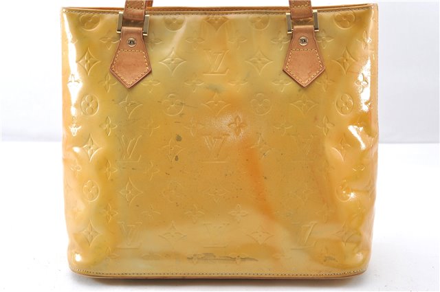 Authentic Louis Vuitton Vernis Houston Shoulder Hand Bag Yellow M91053 LV 0894G