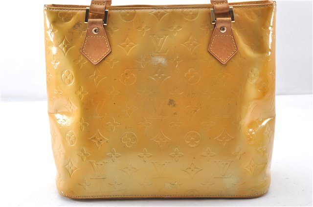 Authentic Louis Vuitton Vernis Houston Shoulder Hand Bag Yellow M91053 LV 0894G