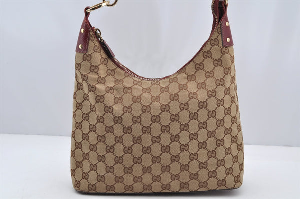 Authentic GUCCI Shoulder Hand Bag Purse GG Canvas Leather 115003 Brown 0894I