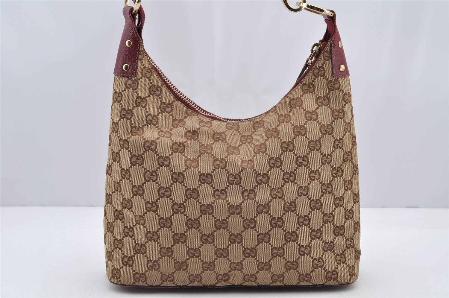 Authentic GUCCI Shoulder Hand Bag Purse GG Canvas Leather 115003 Brown 0894I