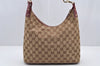 Authentic GUCCI Shoulder Hand Bag Purse GG Canvas Leather 115003 Brown 0894I