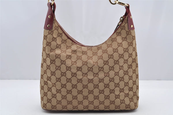 Authentic GUCCI Shoulder Hand Bag Purse GG Canvas Leather 115003 Brown 0894I