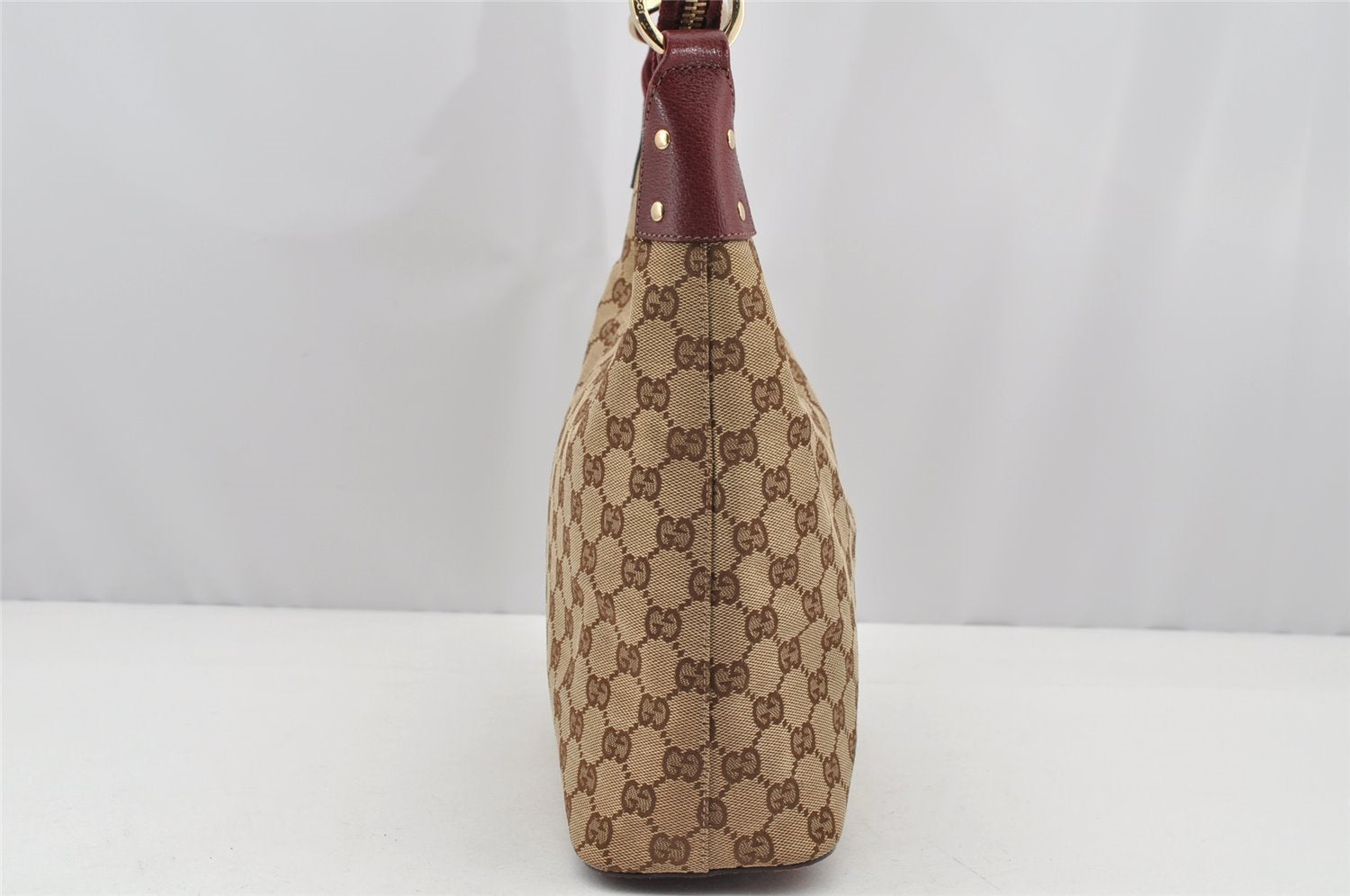 Authentic GUCCI Shoulder Hand Bag Purse GG Canvas Leather 115003 Brown 0894I