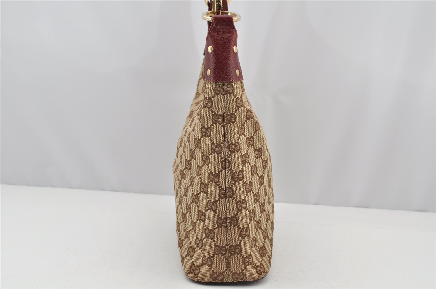 Authentic GUCCI Shoulder Hand Bag Purse GG Canvas Leather 115003 Brown 0894I