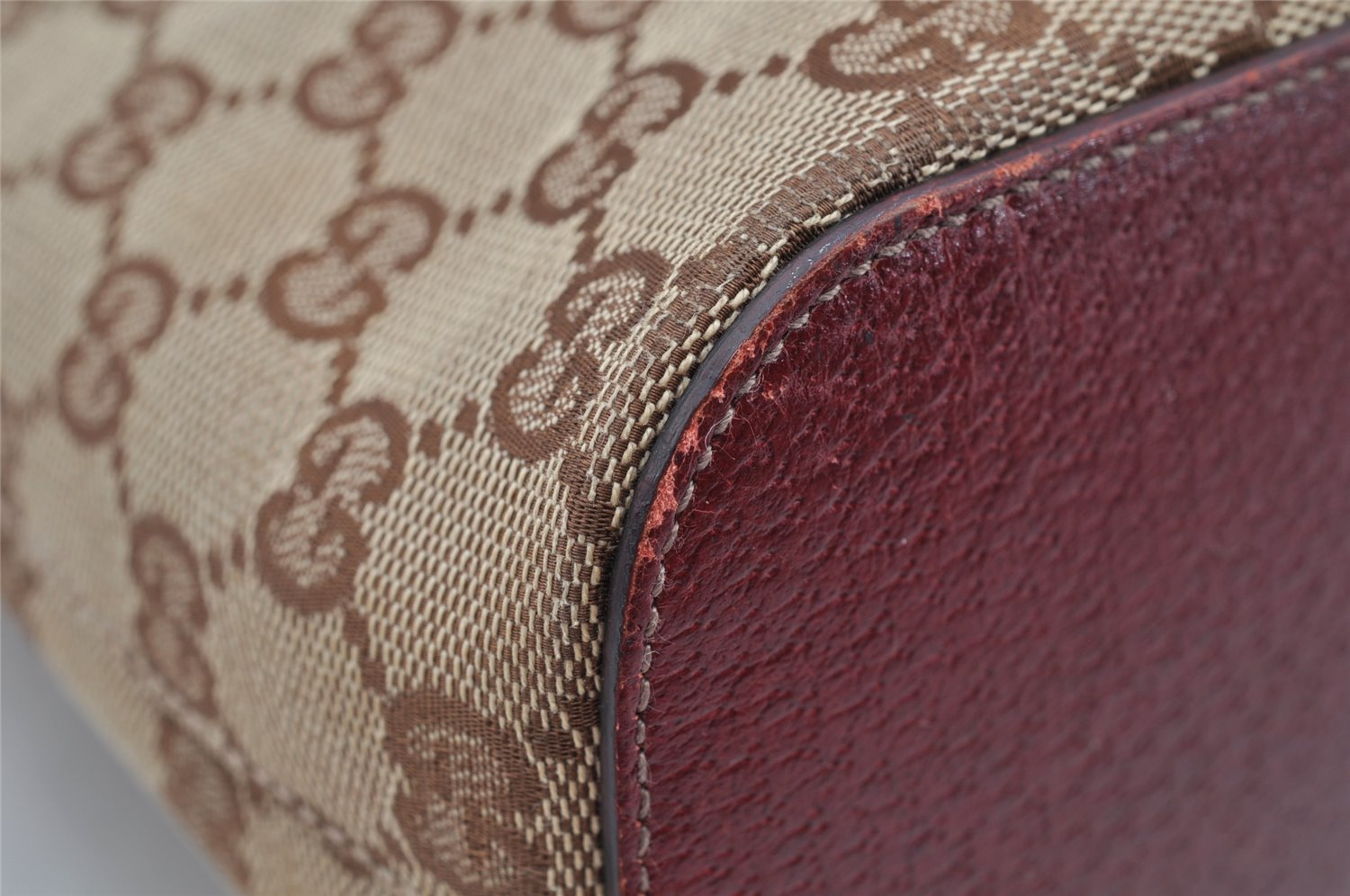 Authentic GUCCI Shoulder Hand Bag Purse GG Canvas Leather 115003 Brown 0894I