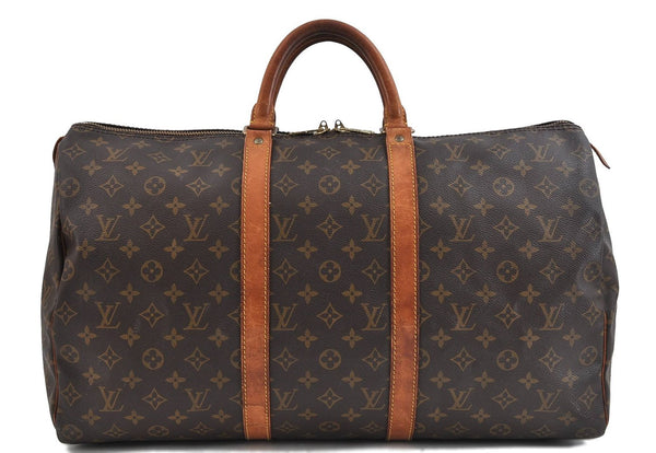 Authentic Louis Vuitton Monogram Keepall 50 Boston Bag M41426 LV 0895D