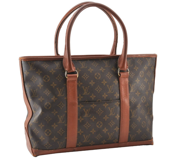 Auth Louis Vuitton Monogram Sac Weekend PM Vintage Tote Hand Bag M42425 LV 0895G