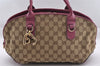Authentic GUCCI Heart Bit 2Way Hand Bag GG Canvas Leather 269955 Brown 0895I