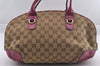 Authentic GUCCI Heart Bit 2Way Hand Bag GG Canvas Leather 269955 Brown 0895I
