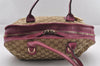 Authentic GUCCI Heart Bit 2Way Hand Bag GG Canvas Leather 269955 Brown 0895I
