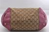 Authentic GUCCI Heart Bit 2Way Hand Bag GG Canvas Leather 269955 Brown 0895I
