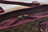 Authentic GUCCI Heart Bit 2Way Hand Bag GG Canvas Leather 269955 Brown 0895I