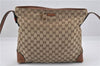 Auth GUCCI Web Sherry Line Shoulder Bag GG Canvas Leather 308930 Brown 0896G