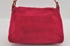 Authentic FENDI Mamma Baguette Shoulder Hand Bag Purse Suede Leather Pink 0896I