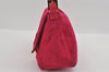 Authentic FENDI Mamma Baguette Shoulder Hand Bag Purse Suede Leather Pink 0896I