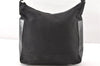 Authentic GUCCI Vintage Shoulder Hand Bag Purse Canvas Leather Black 0897G