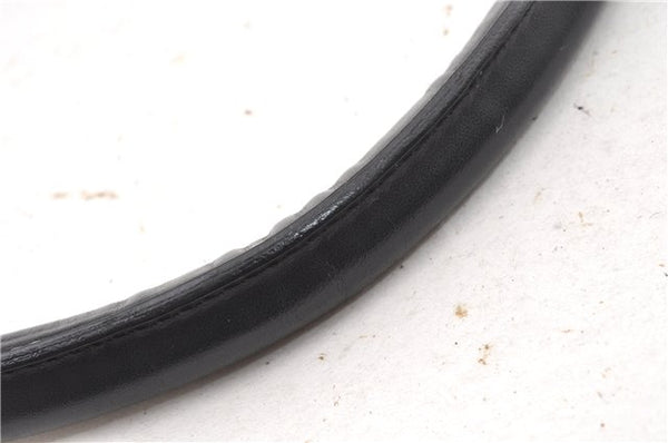 Authentic GUCCI Vintage Shoulder Hand Bag Purse Canvas Leather Black 0897G