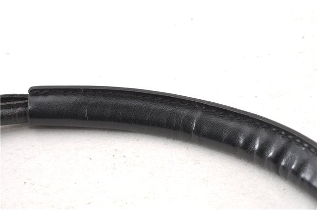 Authentic GUCCI Vintage Shoulder Hand Bag Purse Canvas Leather Black 0897G