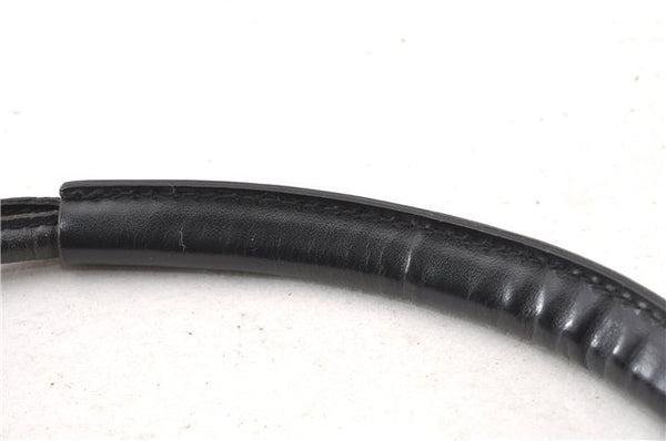 Authentic GUCCI Vintage Shoulder Hand Bag Purse Canvas Leather Black 0897G