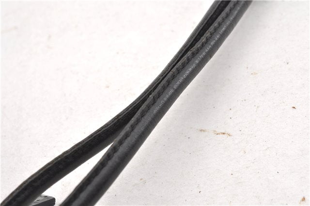 Authentic GUCCI Vintage Shoulder Hand Bag Purse Canvas Leather Black 0897G