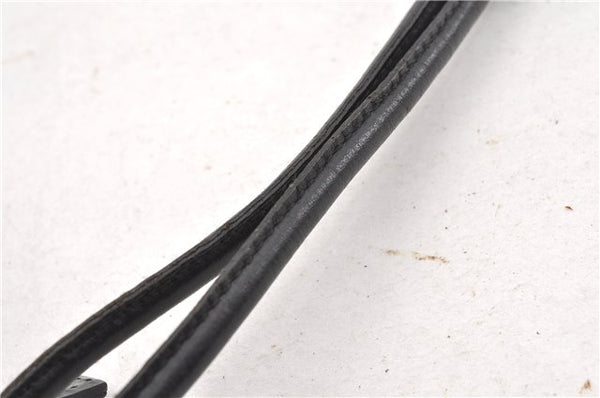 Authentic GUCCI Vintage Shoulder Hand Bag Purse Canvas Leather Black 0897G