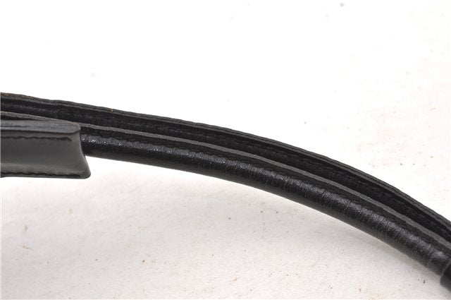 Authentic GUCCI Vintage Shoulder Hand Bag Purse Canvas Leather Black 0897G