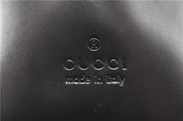 Authentic GUCCI Vintage Shoulder Hand Bag Purse Canvas Leather Black 0897G