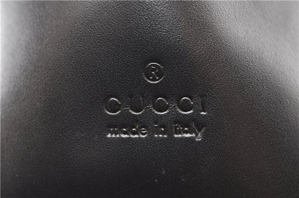 Authentic GUCCI Vintage Shoulder Hand Bag Purse Canvas Leather Black 0897G