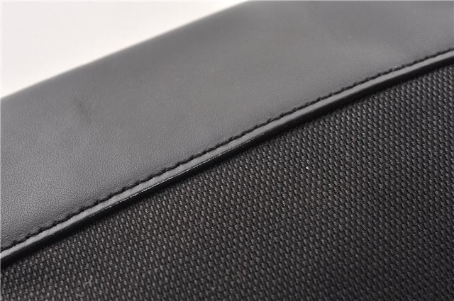 Authentic GUCCI Vintage Shoulder Hand Bag Purse Canvas Leather Black 0897G