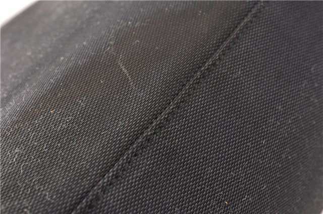 Authentic GUCCI Vintage Shoulder Hand Bag Purse Canvas Leather Black 0897G