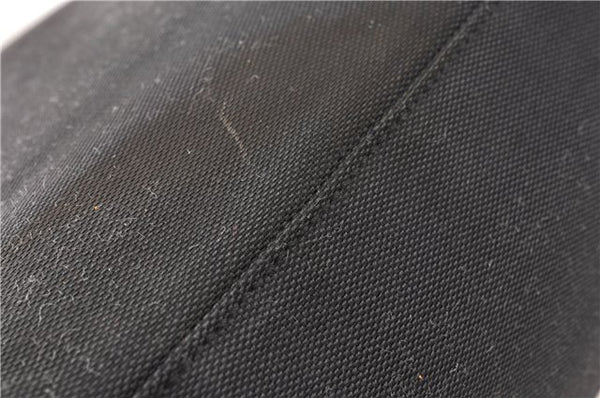 Authentic GUCCI Vintage Shoulder Hand Bag Purse Canvas Leather Black 0897G