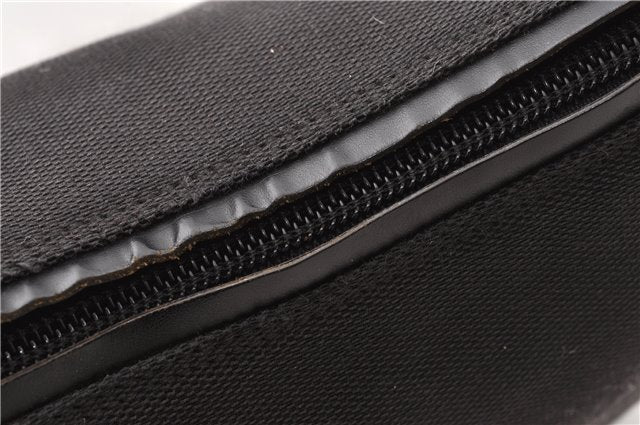 Authentic GUCCI Vintage Shoulder Hand Bag Purse Canvas Leather Black 0897G