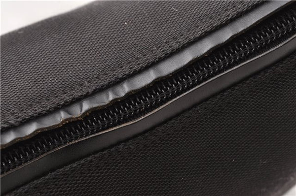 Authentic GUCCI Vintage Shoulder Hand Bag Purse Canvas Leather Black 0897G