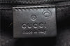 Authentic GUCCI Vintage Shoulder Hand Bag Purse Canvas Leather Black 0897G