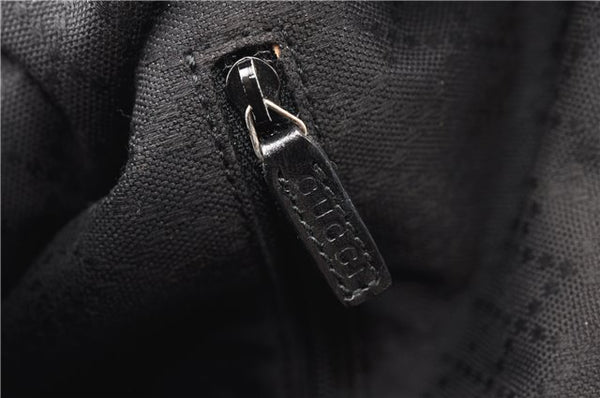 Authentic GUCCI Vintage Shoulder Hand Bag Purse Canvas Leather Black 0897G