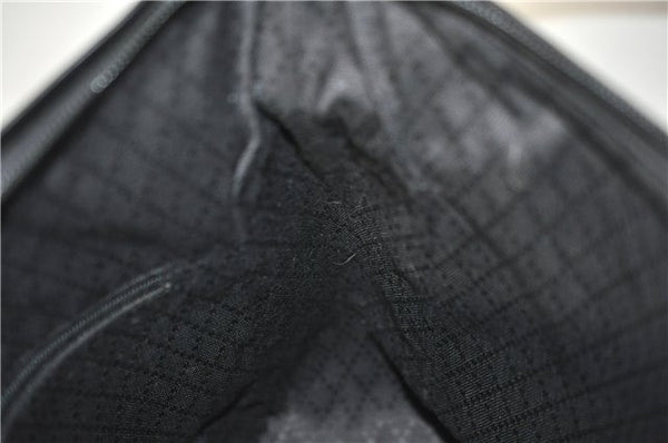 Authentic GUCCI Vintage Shoulder Hand Bag Purse Canvas Leather Black 0897G