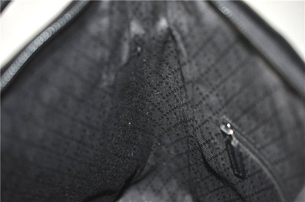 Authentic GUCCI Vintage Shoulder Hand Bag Purse Canvas Leather Black 0897G