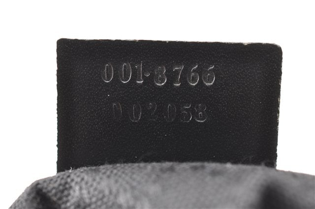 Authentic GUCCI Vintage Shoulder Hand Bag Purse Canvas Leather Black 0897G